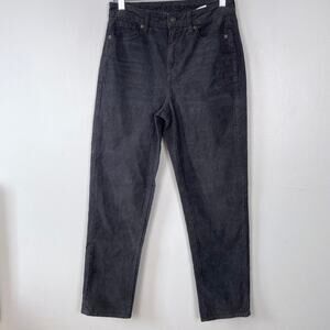 American Eagle Stretch Mom Straight Jean Gray Corduroy Ankle Length Size 4